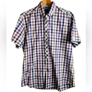 Point Zero Couture short-sleeve button-down shirt, XL, checkers, Relaxed  Fit